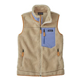 W's Classic Retro-X Fleece Vest - Recycled Polyester Jacket Patagonia Dark Natural w/Pale Periwinkle S