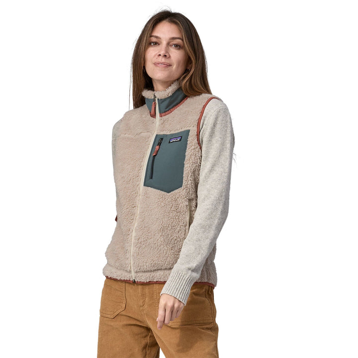 W's Classic Retro-X Fleece Vest - Recycled Polyester Jacket Patagonia Natural w/Nouveau Green M