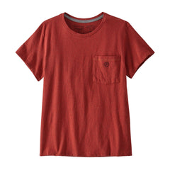 Patagonia W's Clean Climb Bloom Pocket Responsibili-Tee - Recycled Cotton & Recycled Polyester Burl Red Shirt