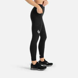 Pressio W's Compression Thermal winter running tights | Mid Rise - Eco Dyed Nylon Black