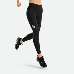 Pressio W's Compression Thermal winter running tights | Mid Rise - Eco Dyed Nylon Black Pants
