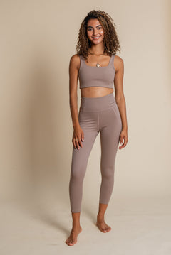 Girlfriend Collective W's Compressive Legging - 7/8 - Made From Recycled Plastic Bottles Limestone Pants