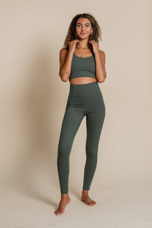 Girlfriend Collective W's Compressive Legging - Limited Colors - Made From Recycled Plastic Bottles Earth Normal