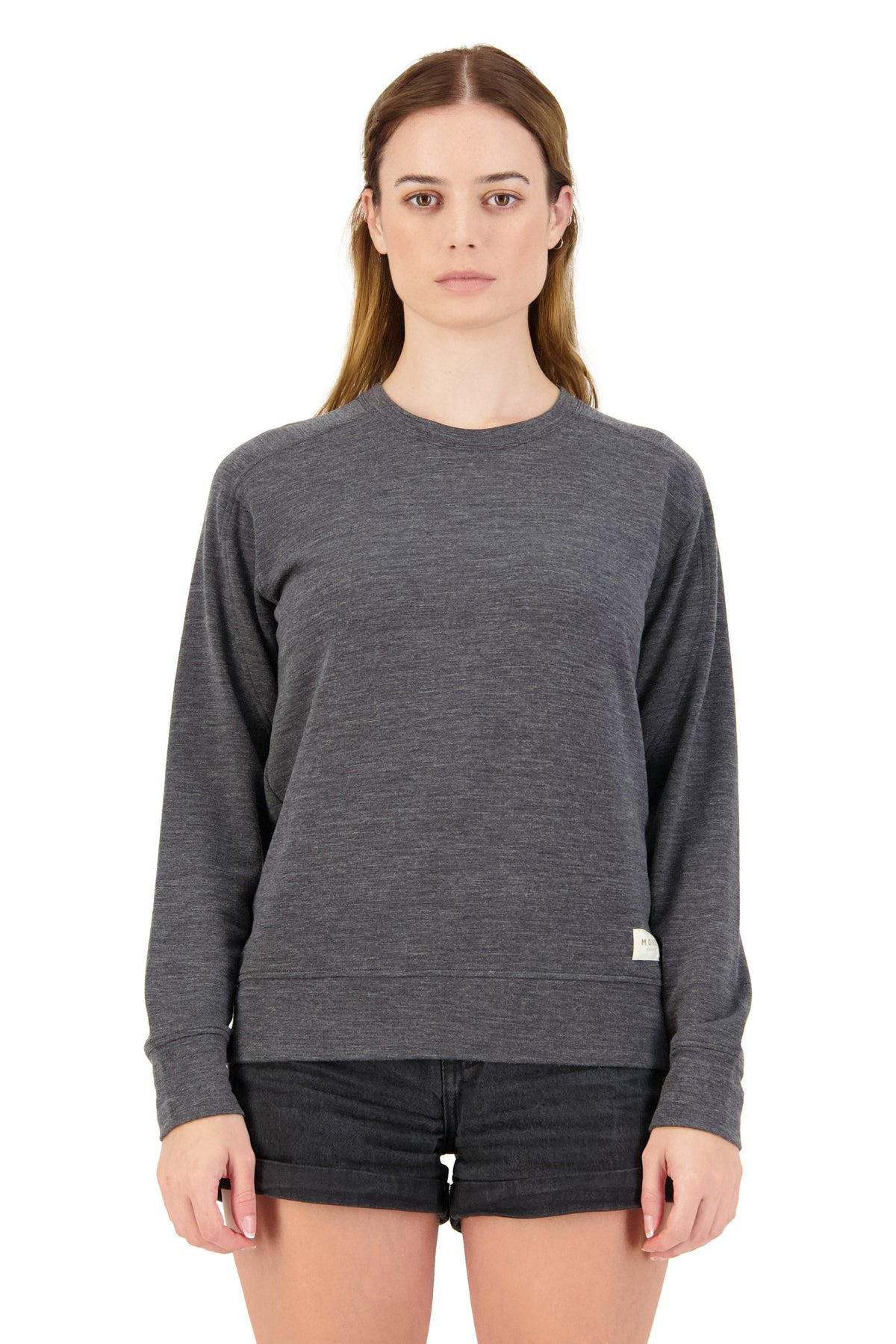 W's Covert Lite Crew - Merino Wool & Tencel Lyocell Shirt Mons Royale Smoke S