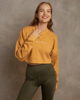 Lilja the Label W's Cropped Sweatshirt - 100% GOTS Certified Organic Cotton Mustard L Shirt