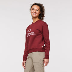 Cotopaxi W's Do Good Crew Sweatshirt - Organic Cotton & Recycled Polyester Burgundy Shirt