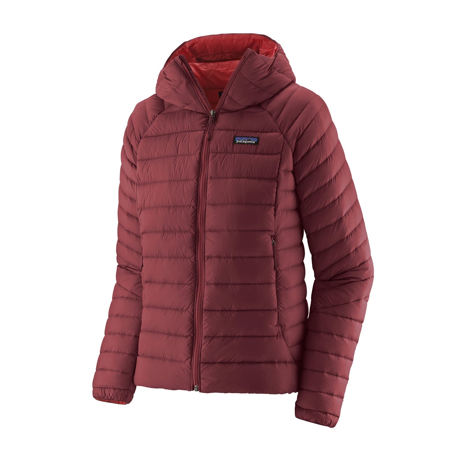 Patagonia W's Down Sweater Hoody - Recycled Nylon & RDS certified Down Sequoia Red Jacket