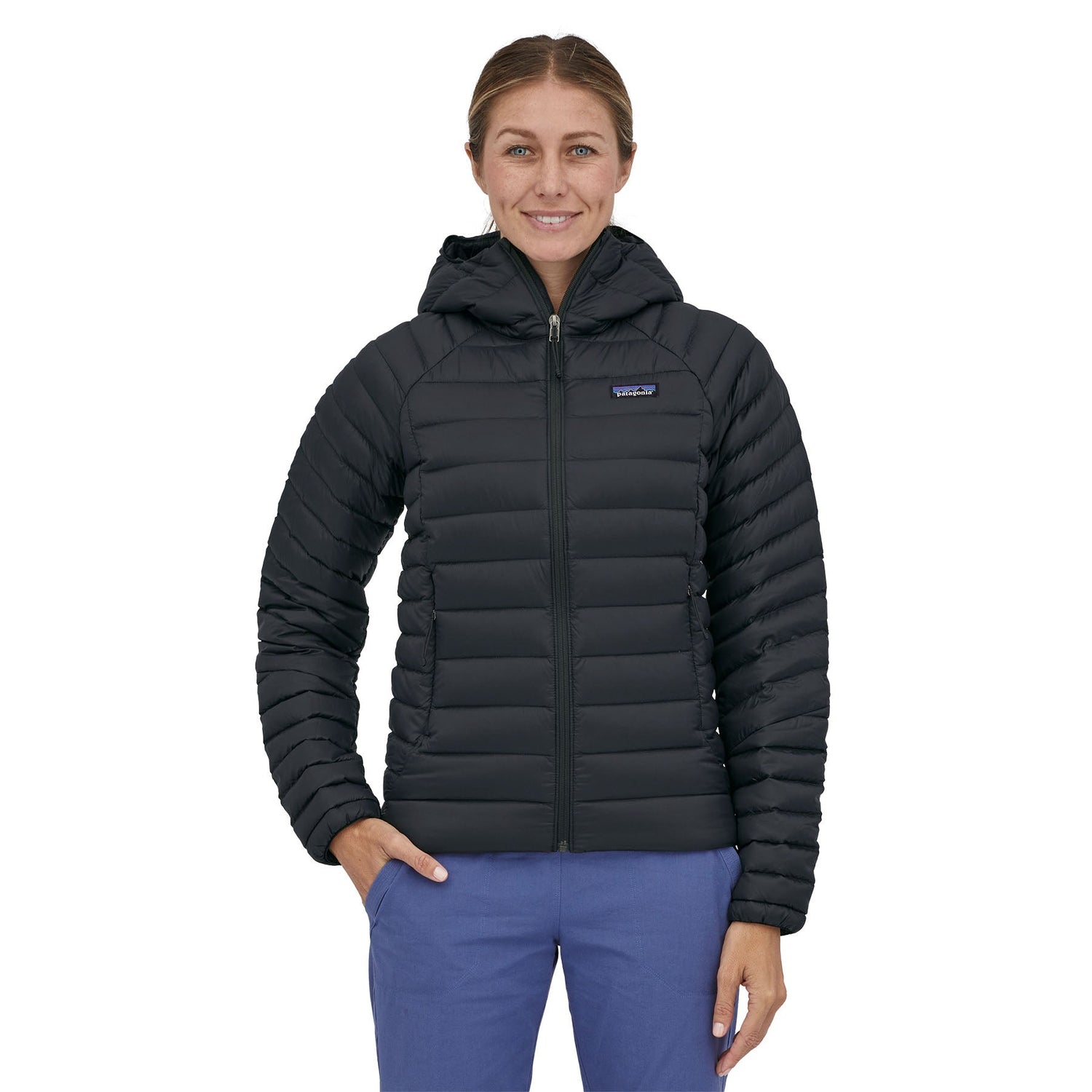 Patagonia W's Down Sweater Hoody - Recycled Nylon & RDS certified Down Black Jacket