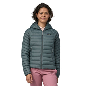 Patagonia W's Down Sweater Hoody - Recycled Nylon & RDS certified Down Nouveau Green