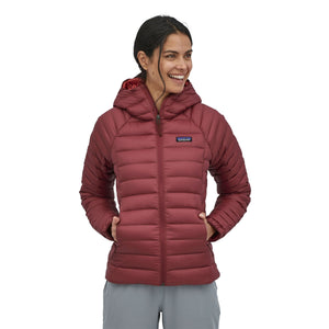 Patagonia W's Down Sweater Hoody - Recycled Nylon & RDS certified Down Sequoia Red
