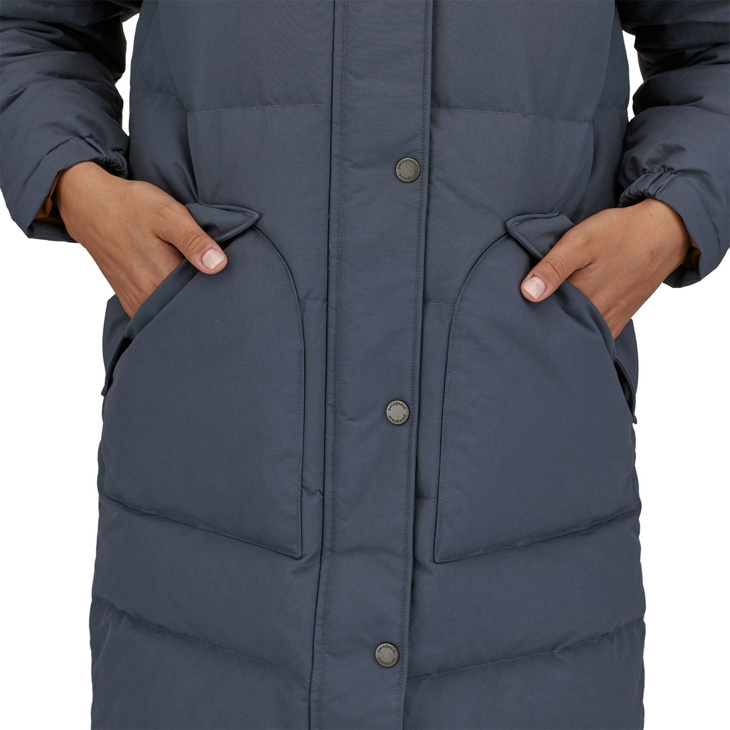 Patagonia W's Downdrift Parka - Recycled Down Smolder Blue Jacket