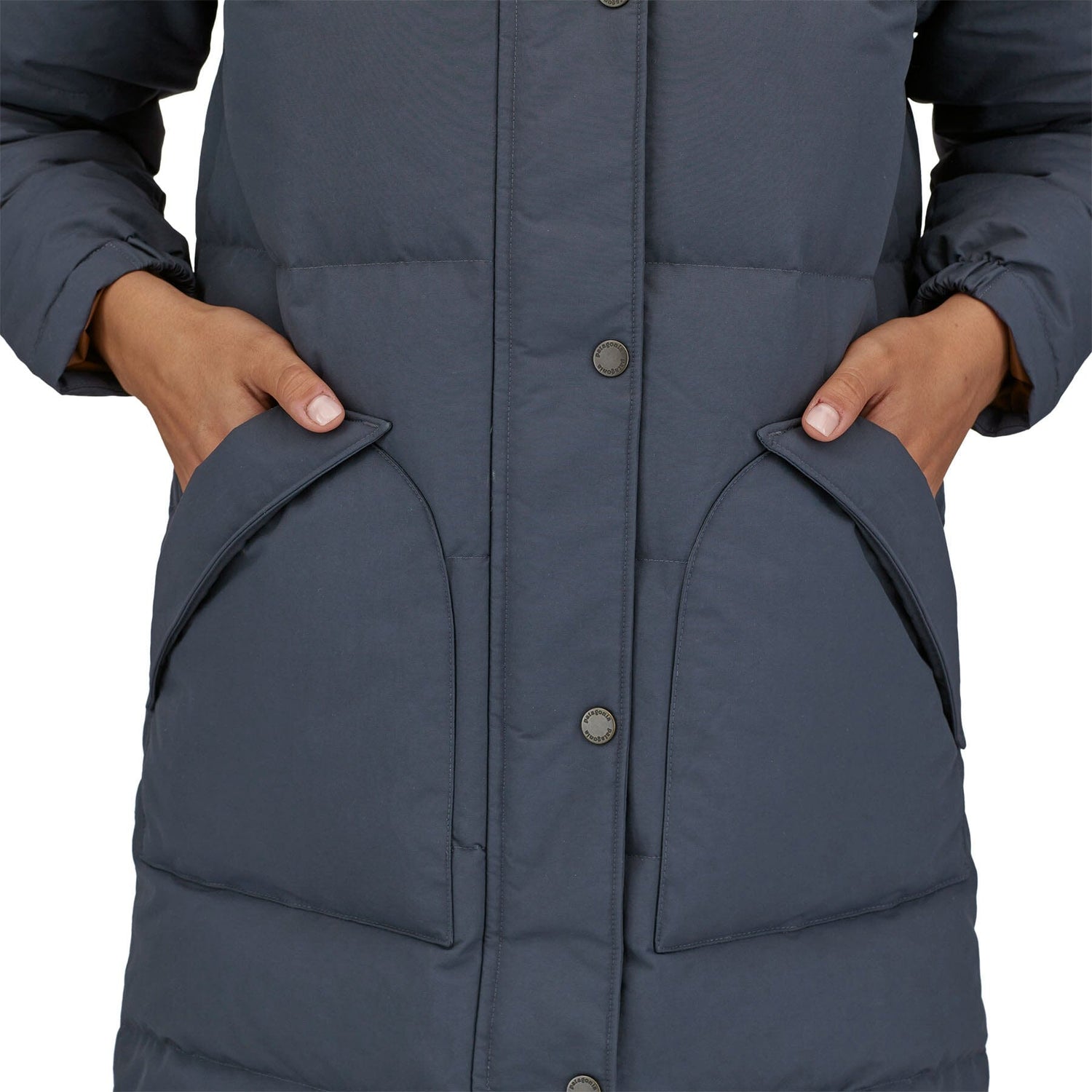 Patagonia W's Downdrift Parka - Recycled Down Smolder Blue Jacket