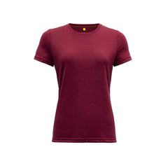 Devold W's Eika Tee - 100% Merino Wool Beetroot Shirt