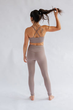 Girlfriend Collective W's Float High-Rise Legging - Made from Recycled plastic bottles Heather Cocoon Pants