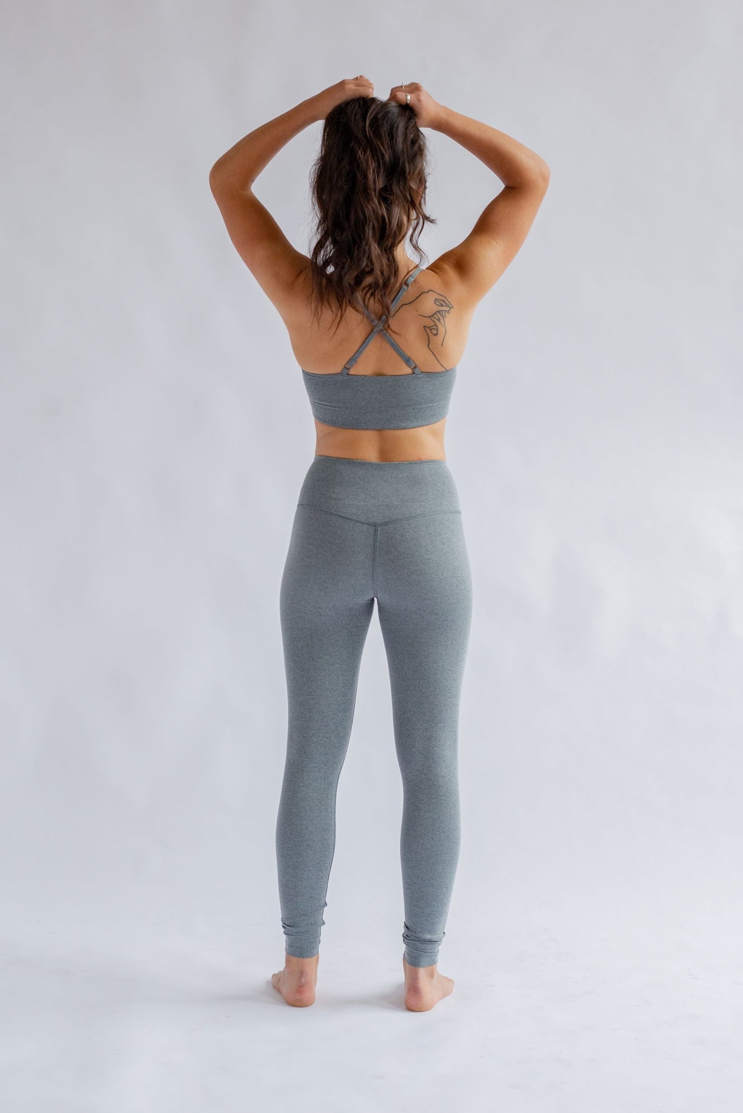 Girlfriend Collective W's Float High-Rise Leggings - Made from Recycled plastic bottles Heather Gravel Pants