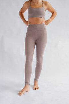 Girlfriend Collective W's Float High-Rise Legging - Made from Recycled plastic bottles Heather Cocoon Pants