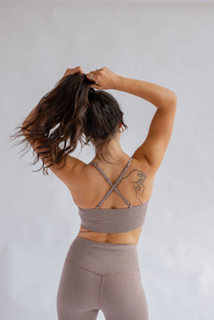 Girlfriend Collective W's Float Juliet Bra - Made from Recycled Plastic Bottles Heather Cocoon Underwear