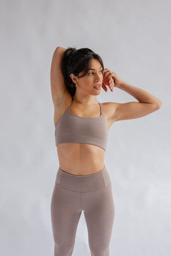 Girlfriend Collective W's Float Juliet Bra - Made from Recycled Plastic Bottles Heather Cocoon Underwear