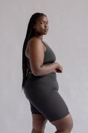 Girlfriend Collective W's Float High-Rise Bike Shorts - Made from recycled plastic bottles Black