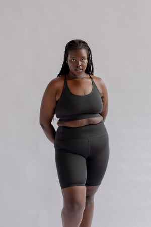 Girlfriend Collective W's Float High-Rise Bike Shorts - Made from recycled plastic bottles Black