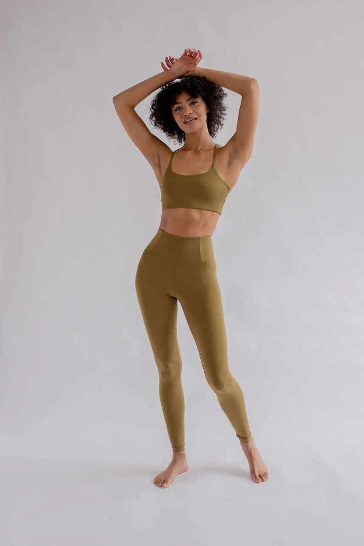Girlfriend Collective W's Float High-Rise Leggings - Made from Recycled plastic bottles Heather Cocoon Pants