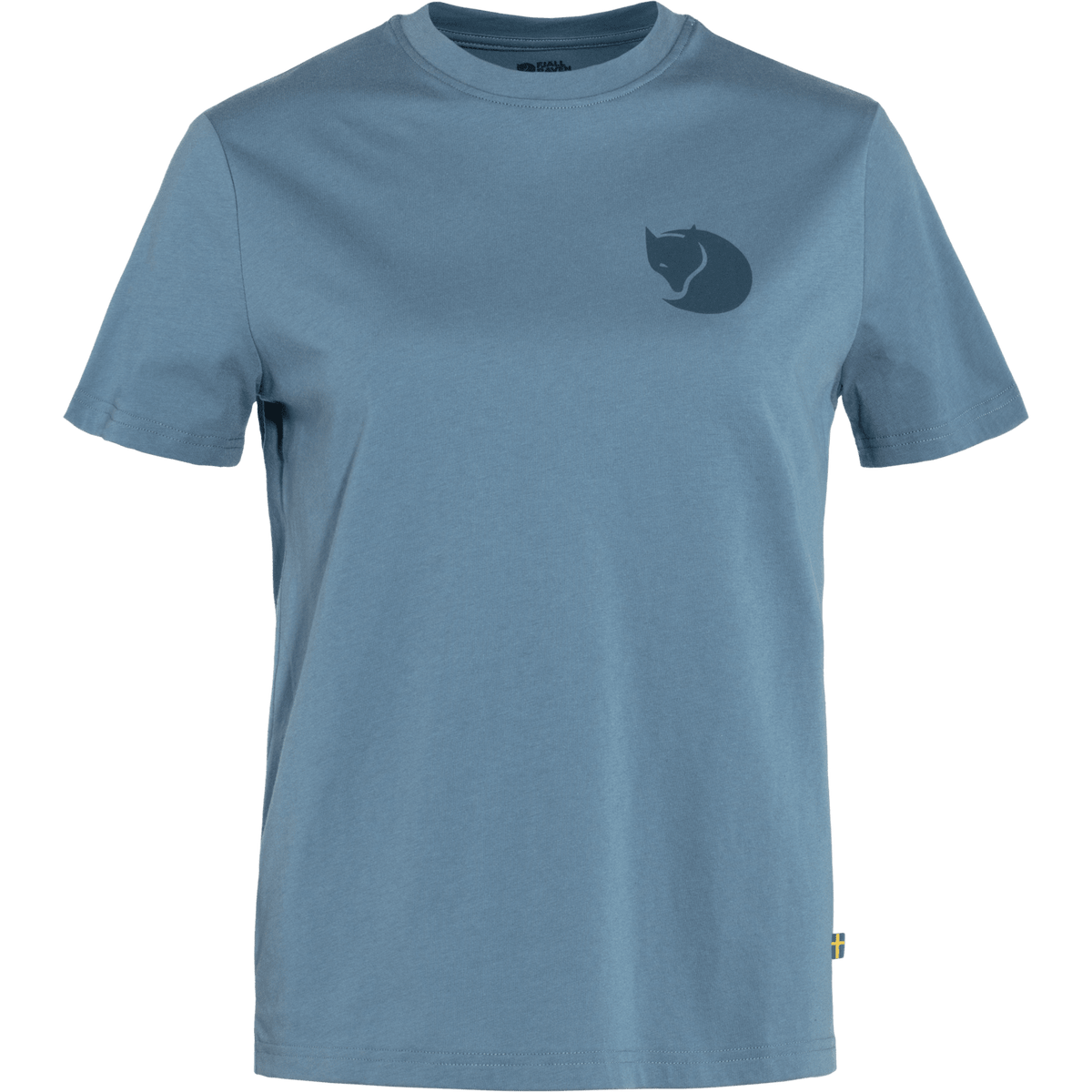 W's Fox Boxy Logo Tee - Organic Cotton & Recycled Polyester Shirt Fjällräven Dawn Blue S