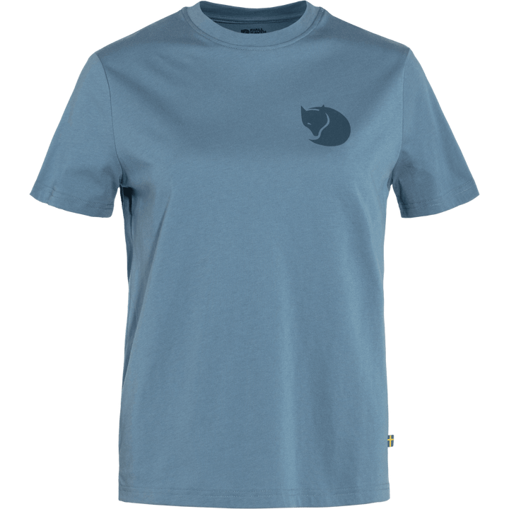 W's Fox Boxy Logo Tee - Organic Cotton & Recycled Polyester Shirt Fjällräven Dawn Blue S