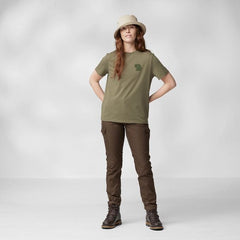Fjällräven W's Fox Boxy Logo Tee - Organic Cotton & Recycled Polyester Green Shirt