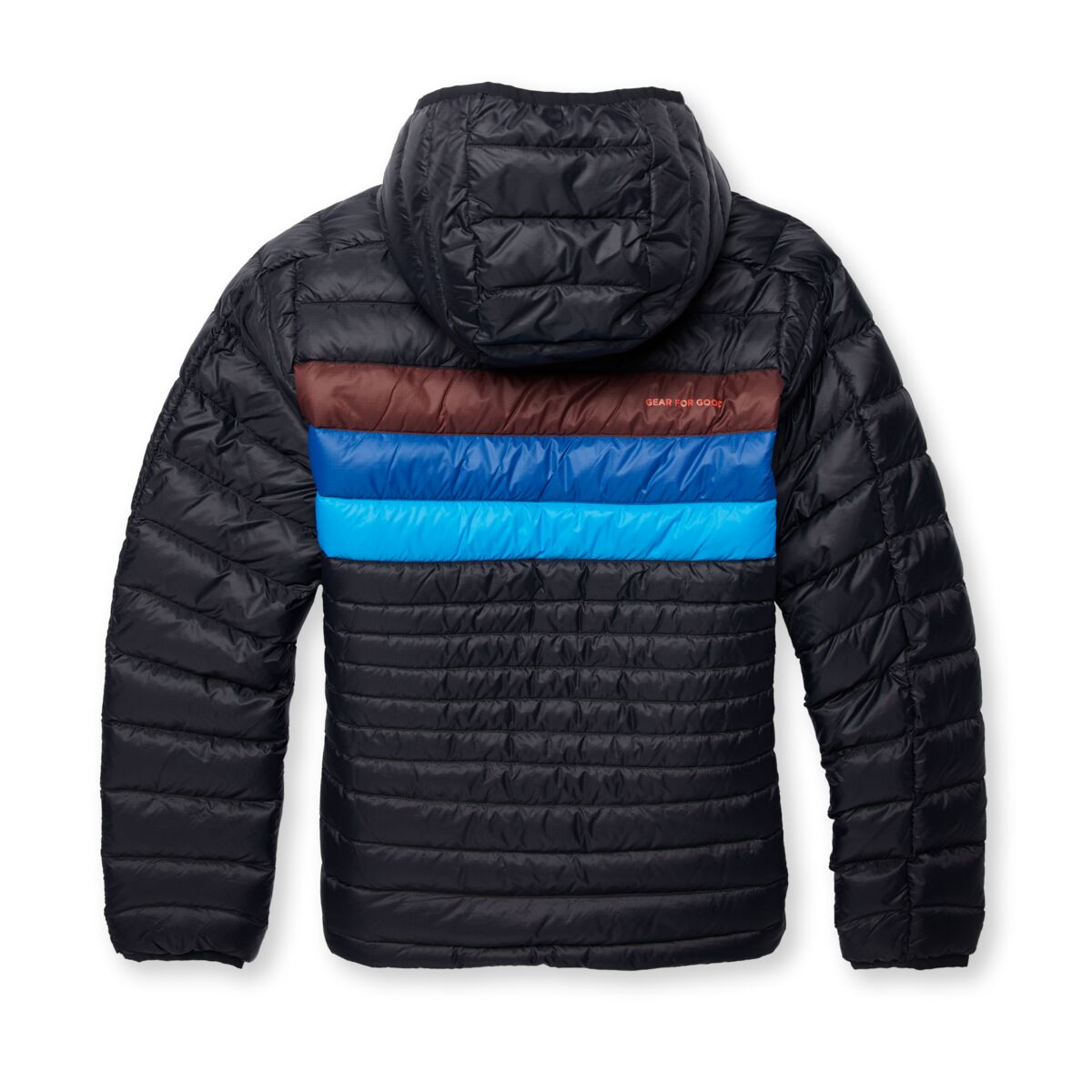 Cotopaxi W's Fuego Down Hooded Jacket - Responsibly sourced down Black & Chestnut Stripes Jacket