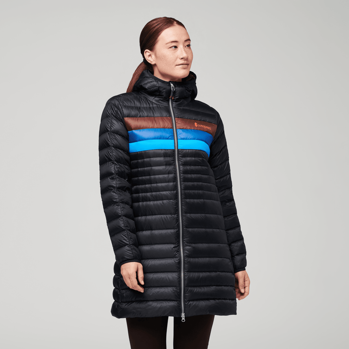 W's Fuego Down Parka - Responsibly sourced down Jacket Cotopaxi Black & Chestnut Stripes S