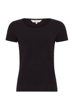 People Tree W's Gaia Tee - Organic Cotton Black Shirt
