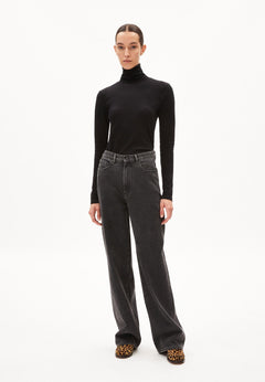 Armedangels W's Graziliaa Soft turtleneck - 100% Organic cotton Black Shirt