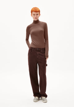 Armedangels W's Graziliaa Soft turtleneck - 100% Organic cotton Deep Brown Shirt