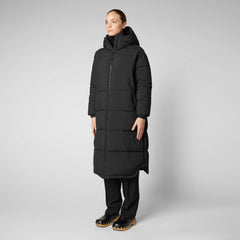 Save The Duck W's Halesia Hooded Coat - 100% Recycled Nylon Black Jacket