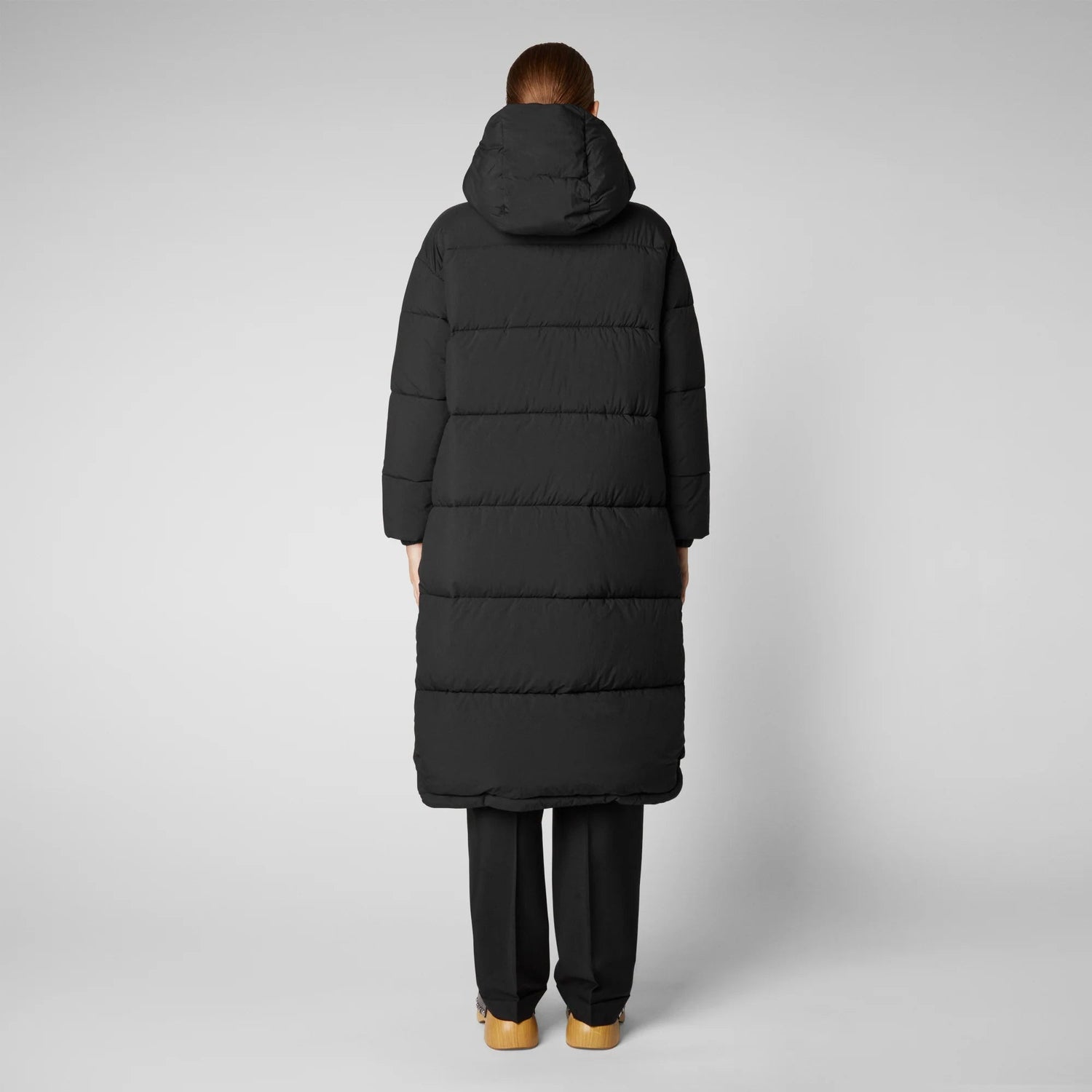 Save The Duck W's Halesia Hooded Coat - 100% Recycled Nylon Black Jacket