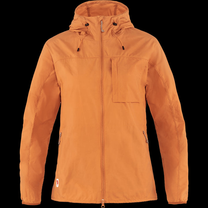 W's High Coast Wind Jacket - Polyamide & Organic cotton Jacket Fjällräven Spicy Orange S