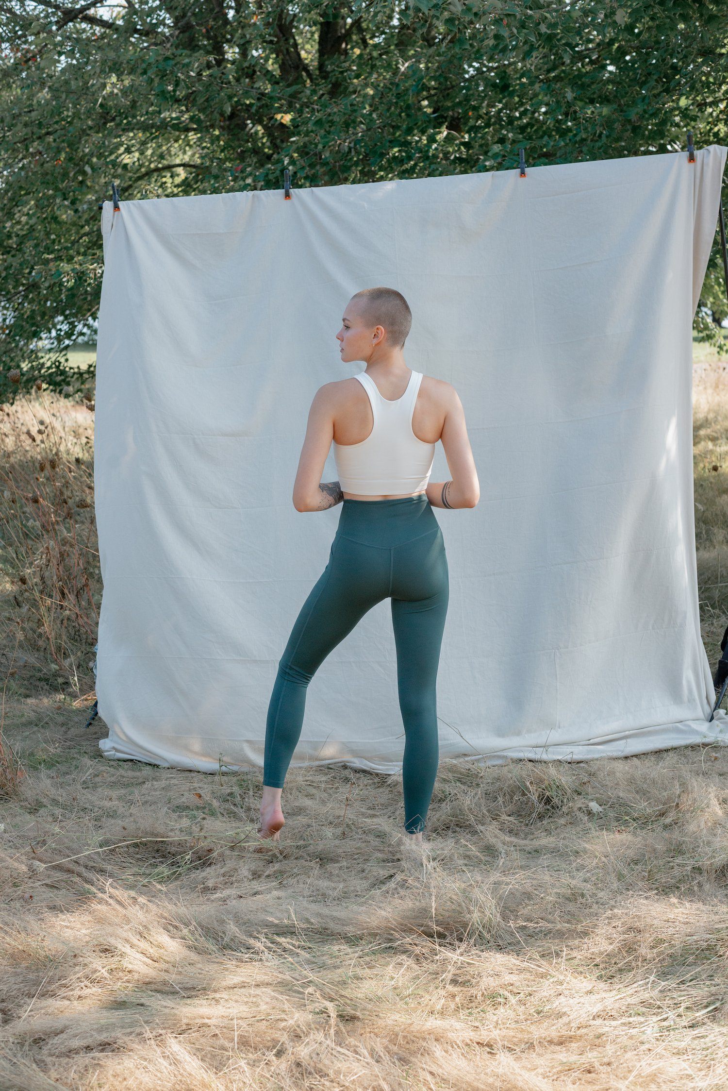 Girlfriend Collective W's High-Rise Pocket Legging - Made From Recycled Water Bottles Moss Pants