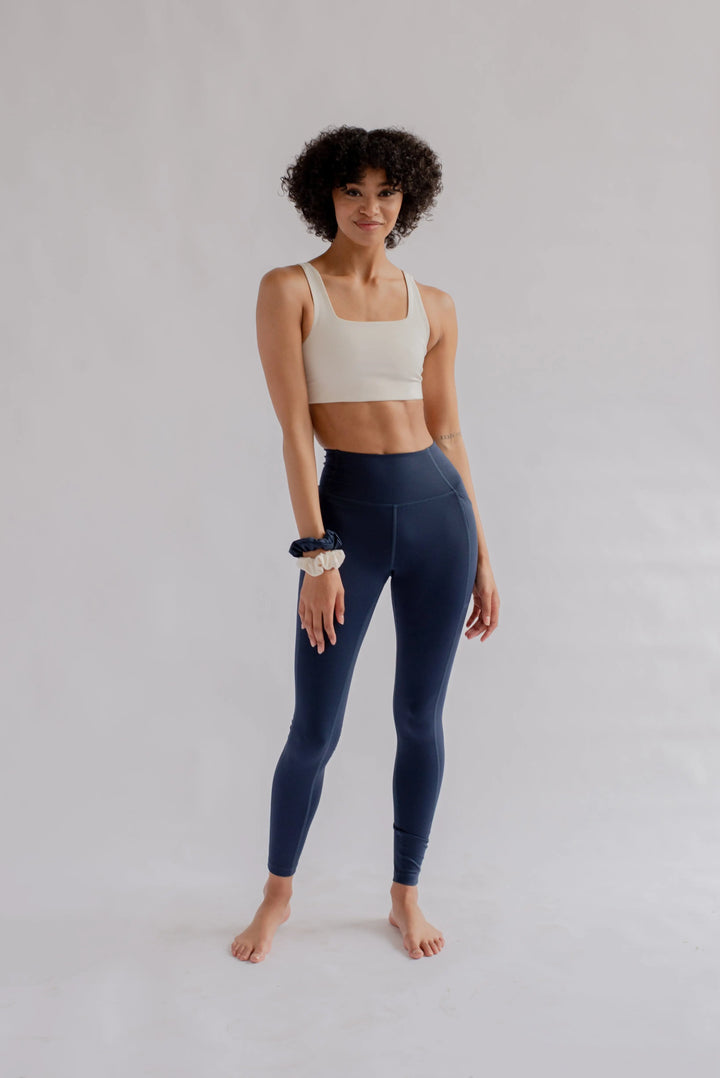 Girlfriend Collective W's High-Rise Pocket Leggings - Made From Recycled Water Bottles Midnight Pants