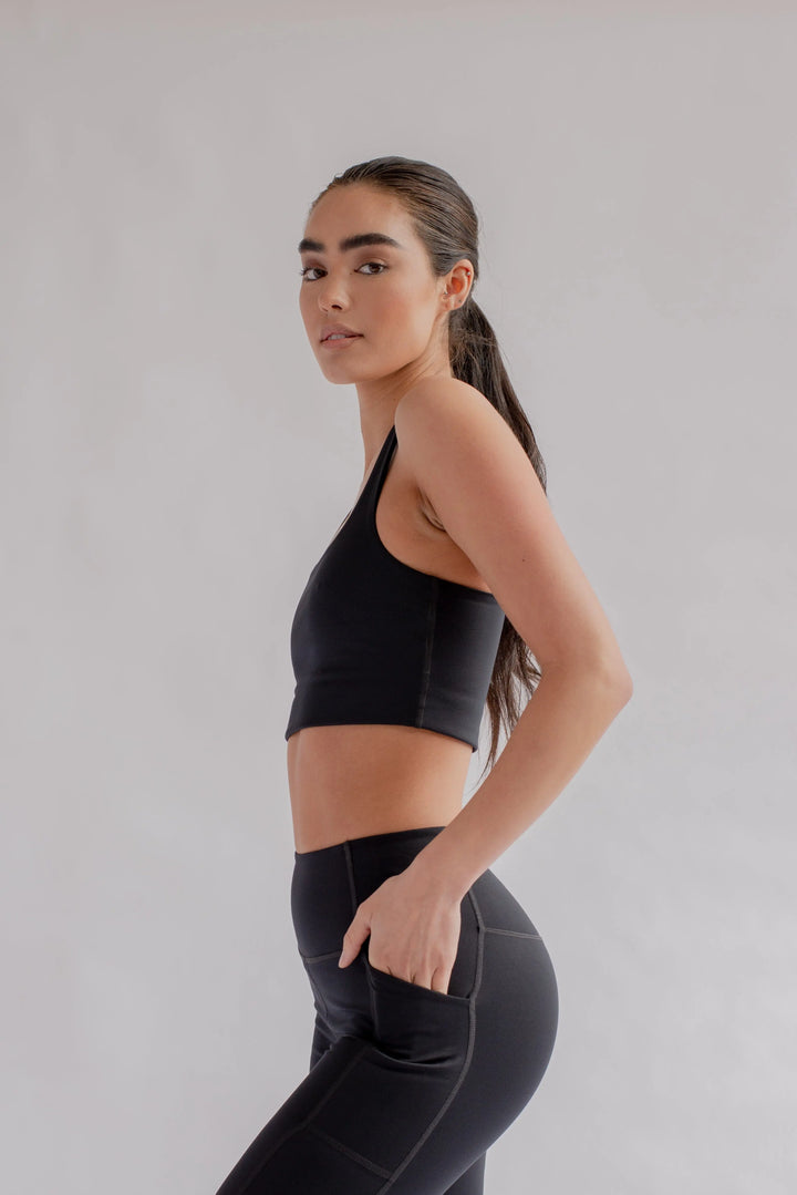 Girlfriend Collective W's High-Rise Pocket Leggings - Made From Recycled Water Bottles Black Pants