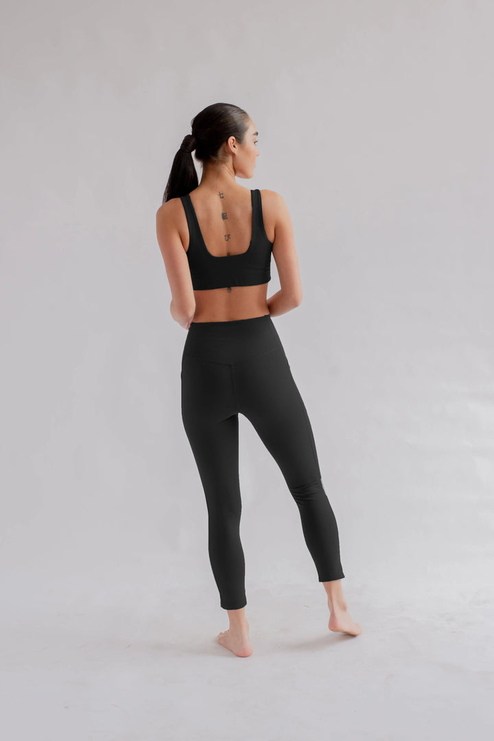 Girlfriend Collective W's High-Rise Pocket Leggings - Made From Recycled Water Bottles Black Pants
