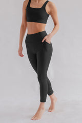 Girlfriend Collective W's High-Rise Pocket Leggings - Made From Recycled Water Bottles Black Pants