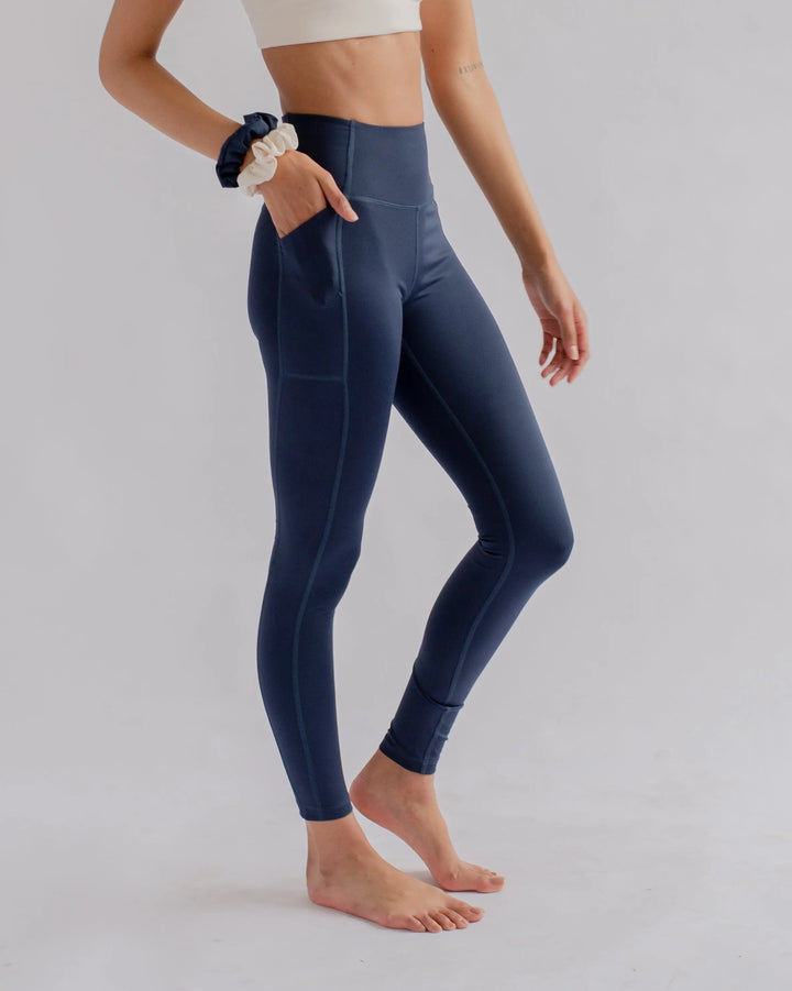 Girlfriend Collective W's High-Rise Pocket Leggings - Made From Recycled Water Bottles Midnight Pants