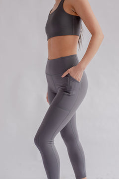 Girlfriend Collective W's High-Rise Pocket Legging - Made From Recycled Water Bottles Moon Pants