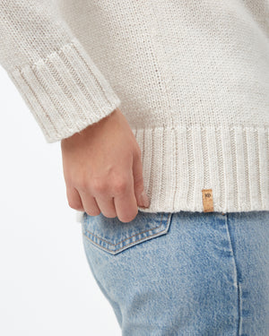 Tentree W's Highline Wool Intarsia Sweater - Made From Recycled Polyester & Organic Cotton Grey Heather/Hunter Green