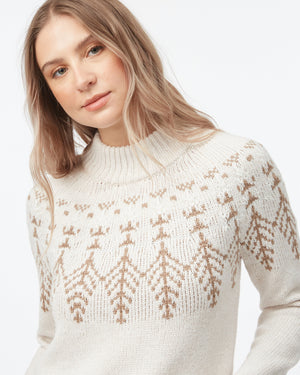 Tentree W's Highline Wool Intarsia Sweater - Made From Recycled Polyester & Organic Cotton Oatmeal/Pine Bark