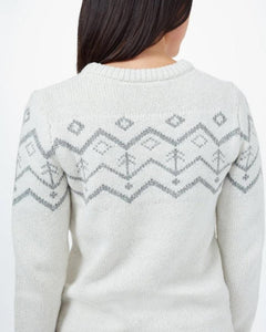 Tentree W's Highline Wool Intarsia Sweater - Made From Recycled Polyester & Organic Cotton Elm White Heather L Shirt