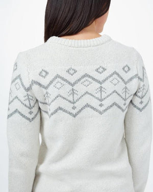 Tentree W's Highline Wool Intarsia Sweater - Made From Recycled Polyester & Organic Cotton Elm White Heather