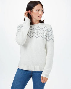 Tentree W's Highline Wool Intarsia Sweater - Made From Recycled Polyester & Organic Cotton Elm White Heather L Shirt
