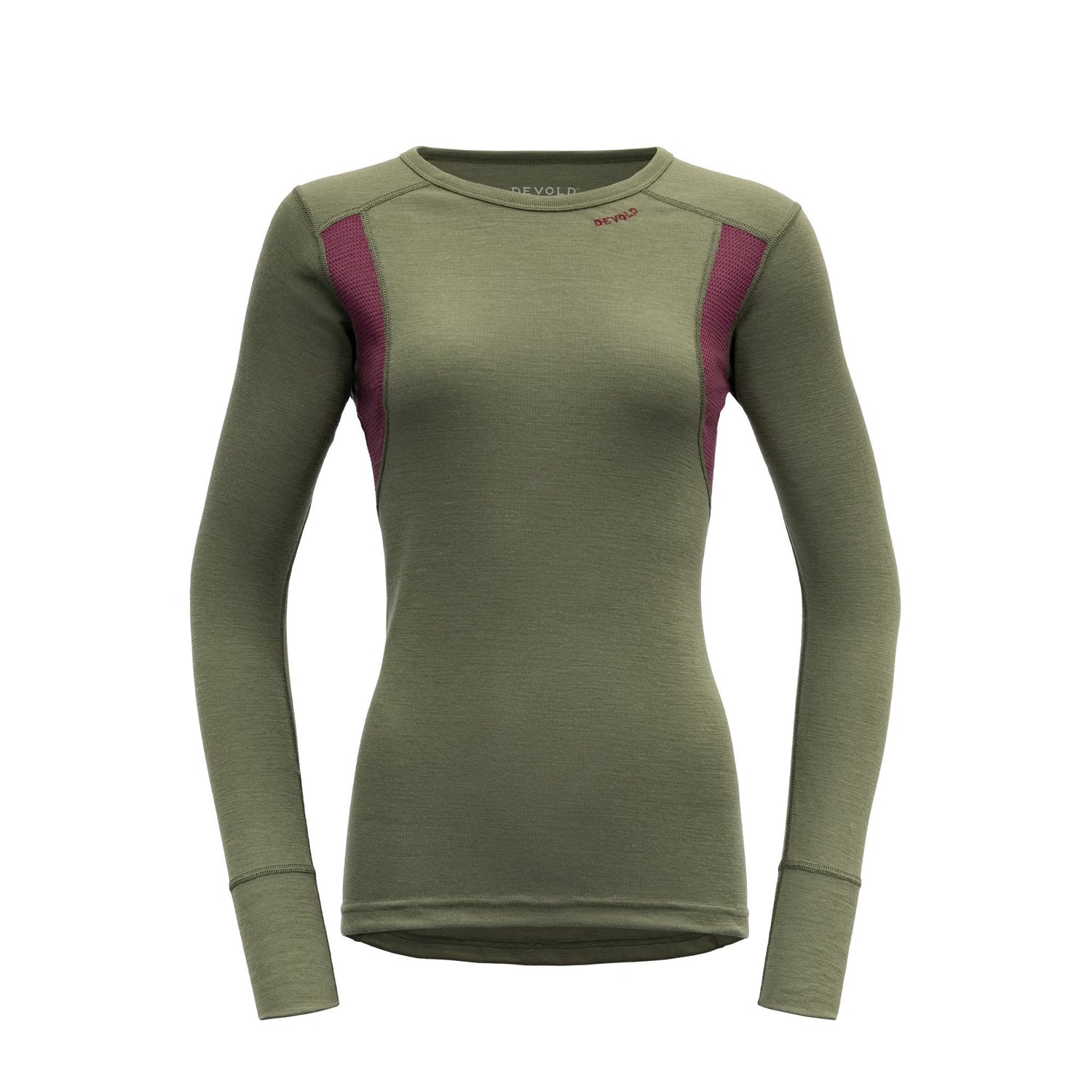 Devold W's Hiking Shirt - 100% Merino Wool Lichen/Beetroot Shirt