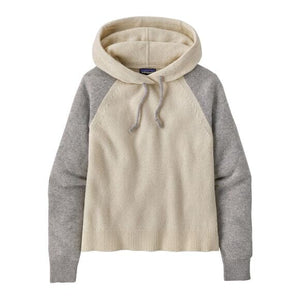 Patagonia W's Hooded P/O Sweater - Recycled Wool-Blend Dyno White